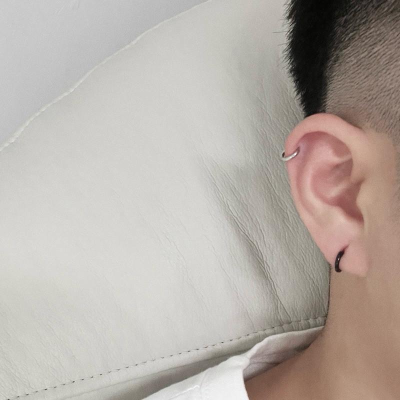 現貨 實拍 超迷你系列 小圓圈耳環 鈦鋼 耳環 耳骨環 超迷你-細節圖8