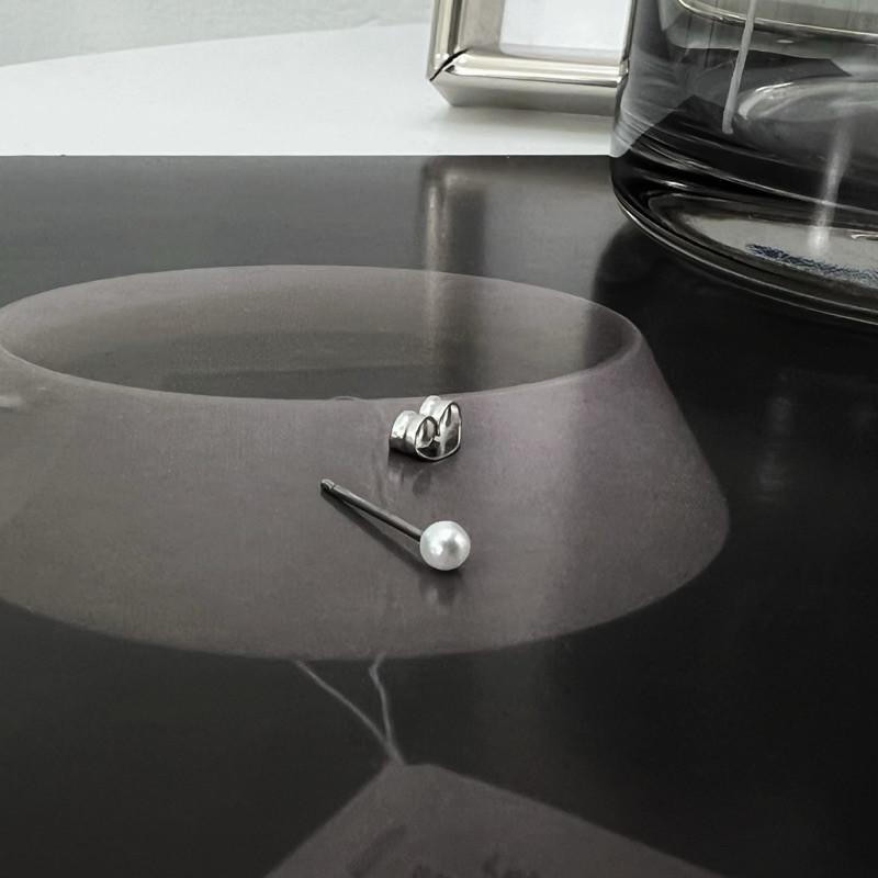 現貨 實拍 超迷你 珍珠耳環 簡約 珍珠 鈦鋼 耳環 耳釘 迷你耳環 小耳環 通體鈦鋼 純鋼 男生 女生 小珍珠-細節圖4