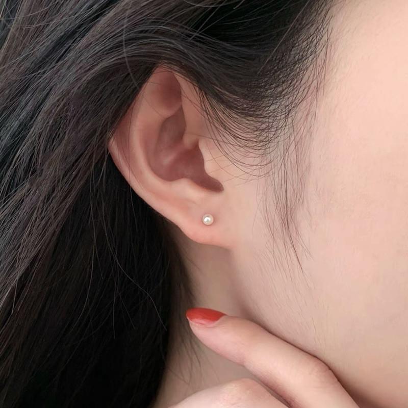 現貨 實拍 超迷你 珍珠耳環 簡約 珍珠 鈦鋼 耳環 耳釘 迷你耳環 小耳環 通體鈦鋼 純鋼 男生 女生 小珍珠-細節圖6