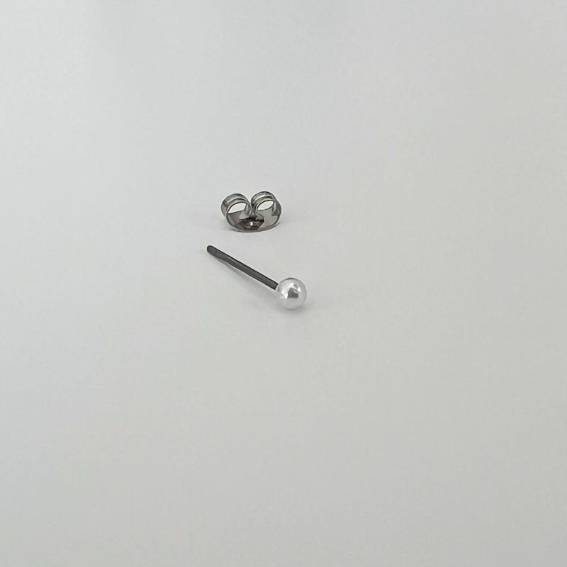 現貨 實拍 超迷你 珍珠耳環 簡約 珍珠 鈦鋼 耳環 耳釘 迷你耳環 小耳環 通體鈦鋼 純鋼 男生 女生 小珍珠-細節圖7