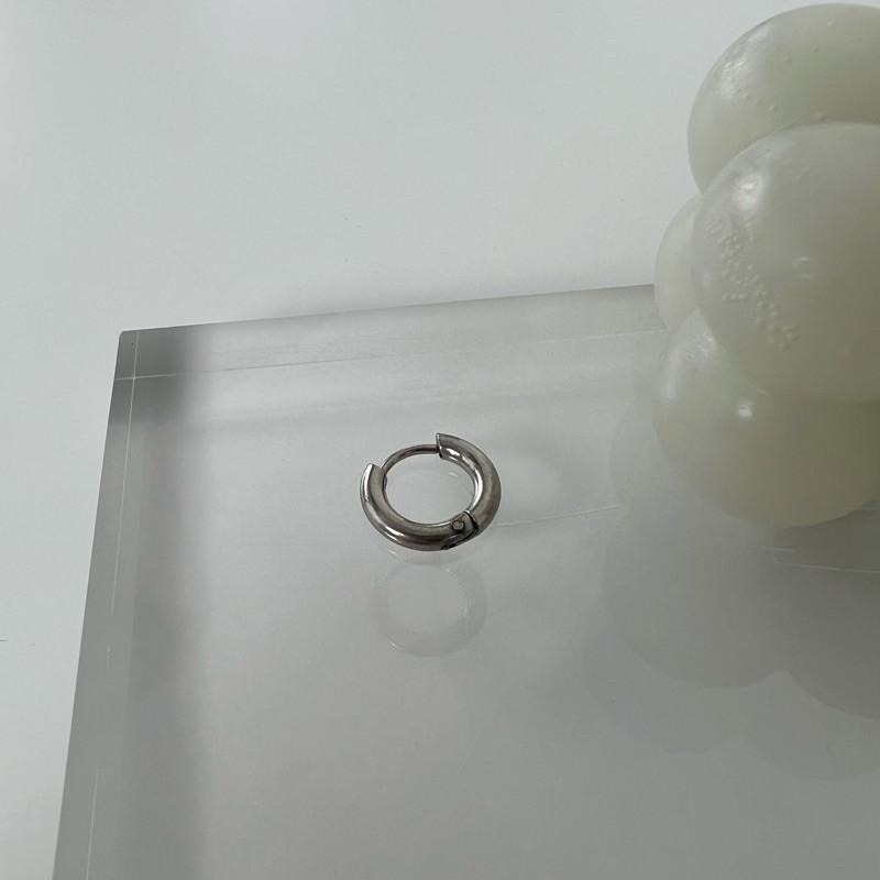 現貨 實拍 3色 超迷你系列 圓圈耳環 鈦鋼耳環 圈圈耳環 小粗圈 迷你 百搭耳圈 耳圈 金 銀 黑 男 SE054-細節圖7