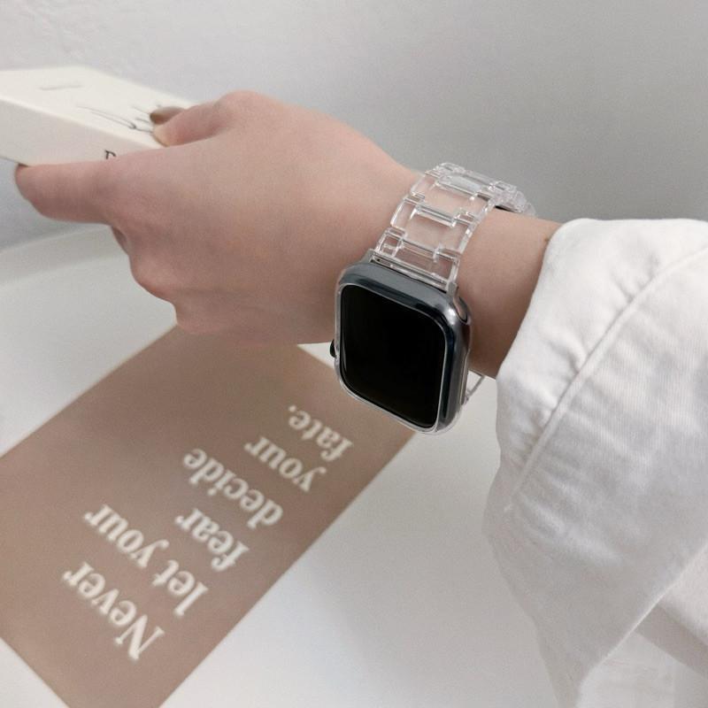 現貨 實拍 透明冰塊錶帶  Apple Watch 手錶 通用 42mm 44mm 45mm 49mm-細節圖2