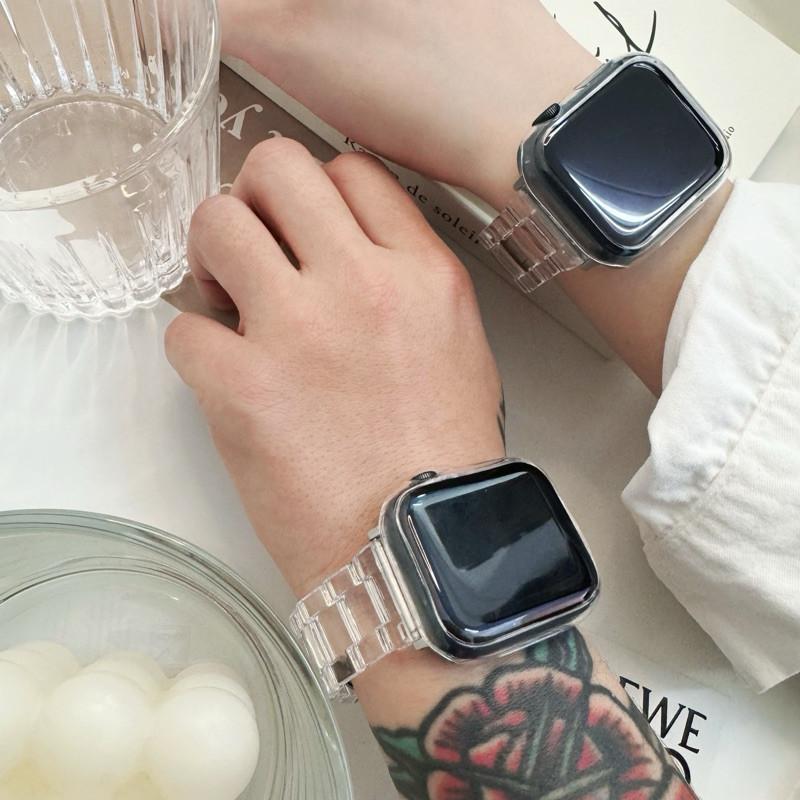 現貨 實拍 透明冰塊錶帶  Apple Watch 手錶 通用 42mm 44mm 45mm 49mm-細節圖6
