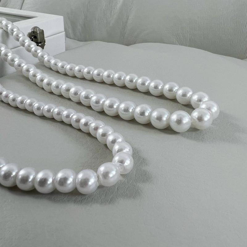 現貨 實拍 高冷系 彈力繩 珍珠 項鍊 串珠 潮流 珠珠項鍊-細節圖4