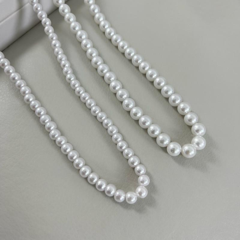 現貨 實拍 高冷系 彈力繩 珍珠 項鍊 串珠 潮流 珠珠項鍊-細節圖5