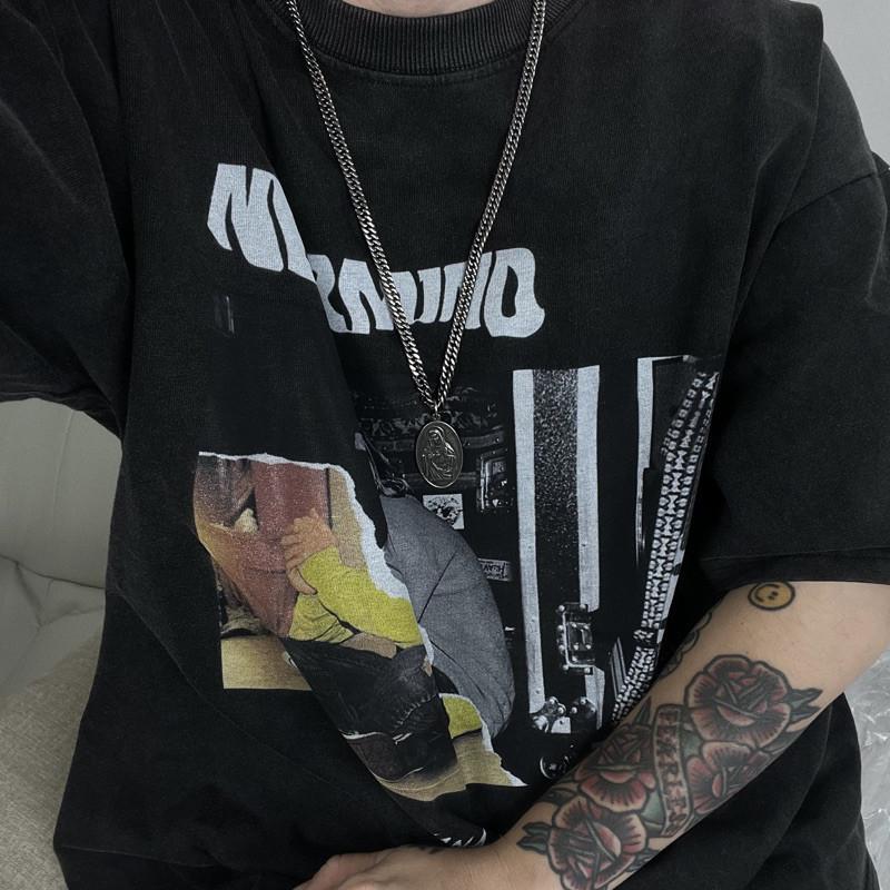 現貨 實拍 韓國空運 救贖者 仿舊 項鍊 鈦鋼 圓磨 聖母-細節圖6