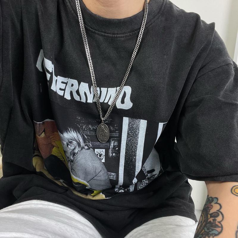 現貨 實拍 韓國空運 救贖者 仿舊 項鍊 鈦鋼 圓磨 聖母-細節圖7