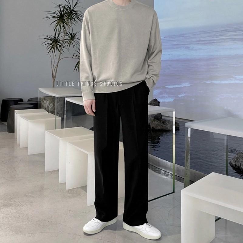 現貨   療癒溫柔色    直筒 墜感 西裝褲 男生 西裝長褲 長褲-細節圖4