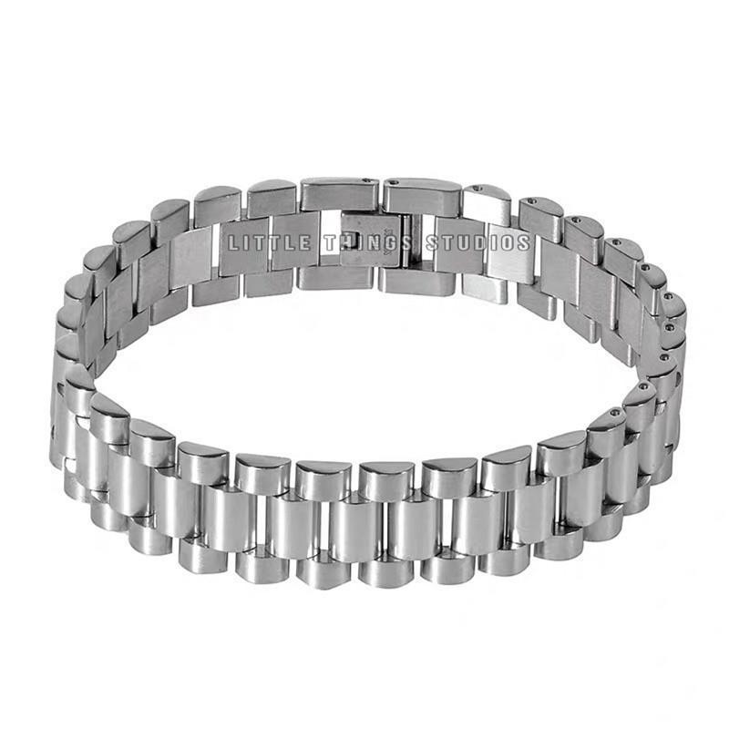 現貨 銀 鈦鋼錶帶手鏈 錶鏈 銀色 手環 抗生鏽 錶帶 手鏈 手鍊-細節圖3