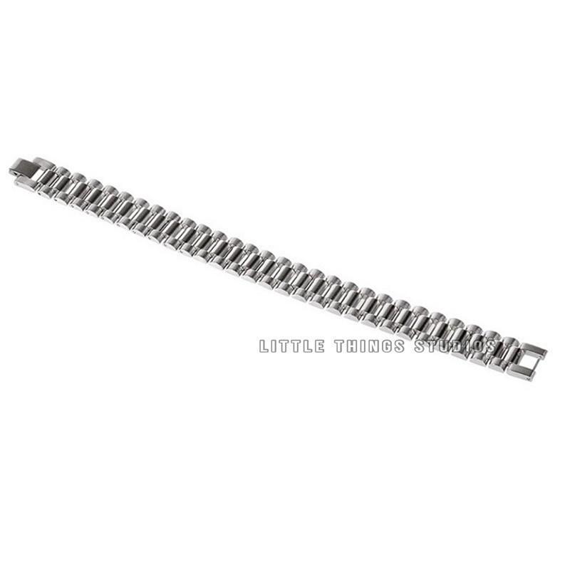 現貨 銀 鈦鋼錶帶手鏈 錶鏈 銀色 手環 抗生鏽 錶帶 手鏈 手鍊-細節圖4