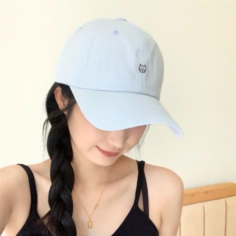 現貨 小貓咪刺繡帽子 棒球帽 軟頂帽子 中性帽子 女生帽子 可愛帽子 粉色 韓系帽子 簡約帽子 百搭帽子 SC054-細節圖7