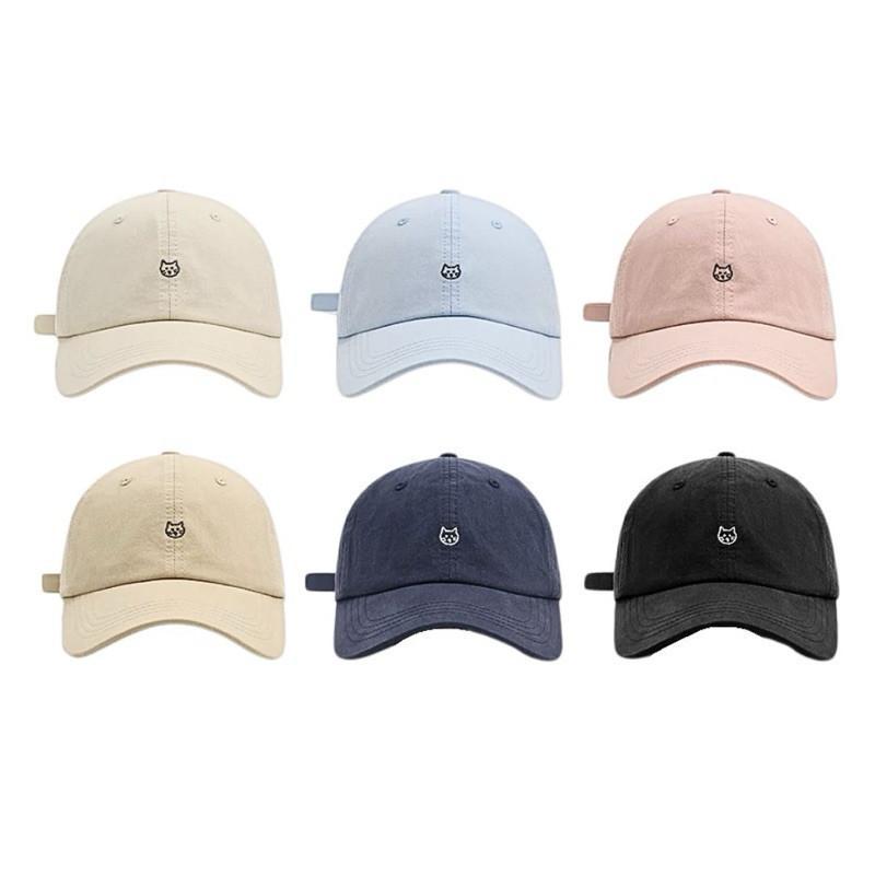 現貨 小貓咪刺繡帽子 棒球帽 軟頂帽子 中性帽子 女生帽子 可愛帽子 粉色 韓系帽子 簡約帽子 百搭帽子 SC054-細節圖8