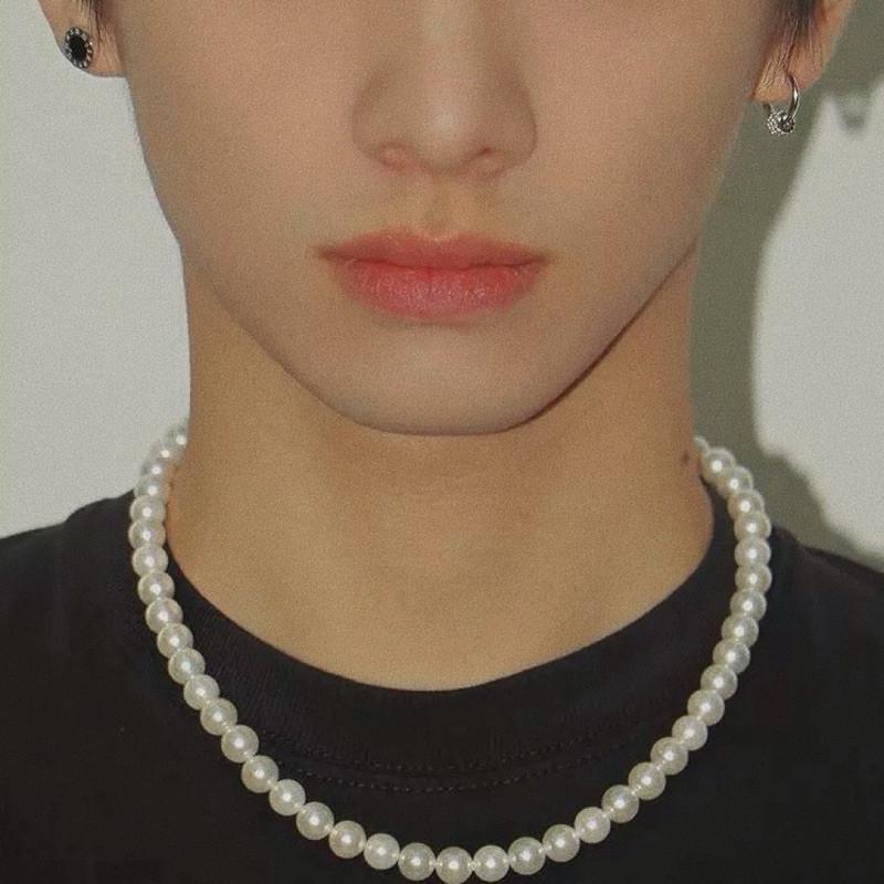 現貨 混著疊搭 古巴項鍊 & 珍珠項鍊 鈦鋼項鍊 金項鍊 細鏈 18K細項鍊 古巴鍊 男生項鍊 不銹鋼 饒舌項鍊-細節圖5