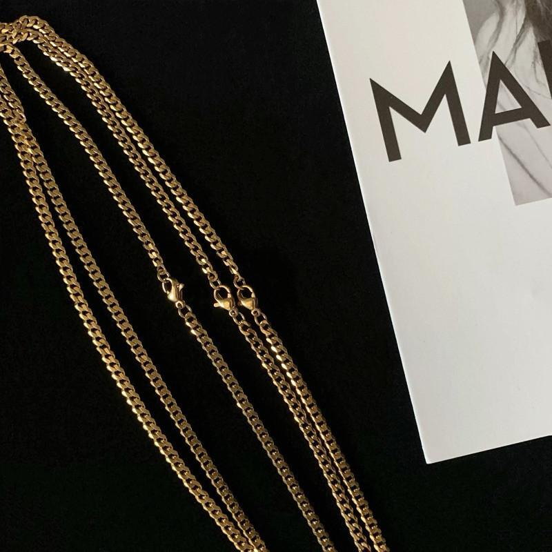 現貨 混著疊搭 古巴項鍊 & 珍珠項鍊 鈦鋼項鍊 金項鍊 細鏈 18K細項鍊 古巴鍊 男生項鍊 不銹鋼 饒舌項鍊-細節圖7