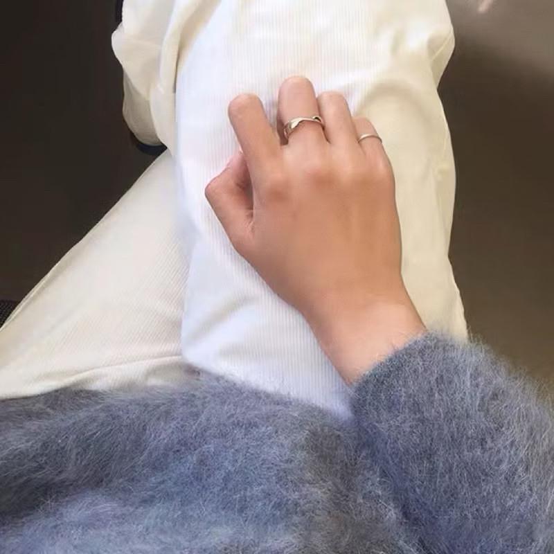 現貨 簡約扭結 開口戒指 簡約 藝術 莫比烏斯 銀戒 扭結戒指-細節圖6