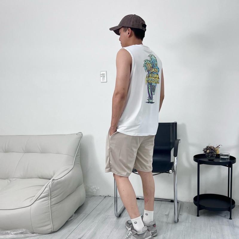 現貨 運動型 彈性 排汗 套裝 背心 上衣 排汗衫 短褲-細節圖4