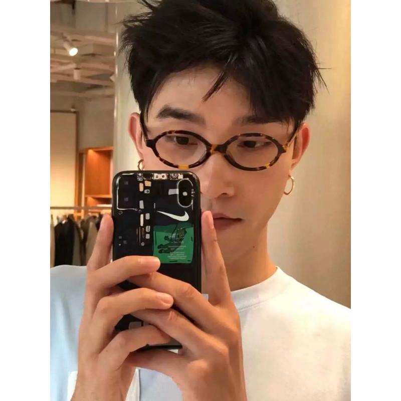 現貨 2色 韓系造型鏡框 書呆子 氣質 橢圓 眼鏡框 平光 玳瑁 張員瑛 女團 韓團 素顏眼鏡 男 女 小鏡框 書呆子-細節圖4