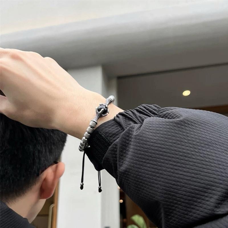 現貨 實拍影片 幻龍神話 龍爪 串珠 手鍊 男 特殊 轉珠 銀珠 抽繩 手串 SW045-細節圖2