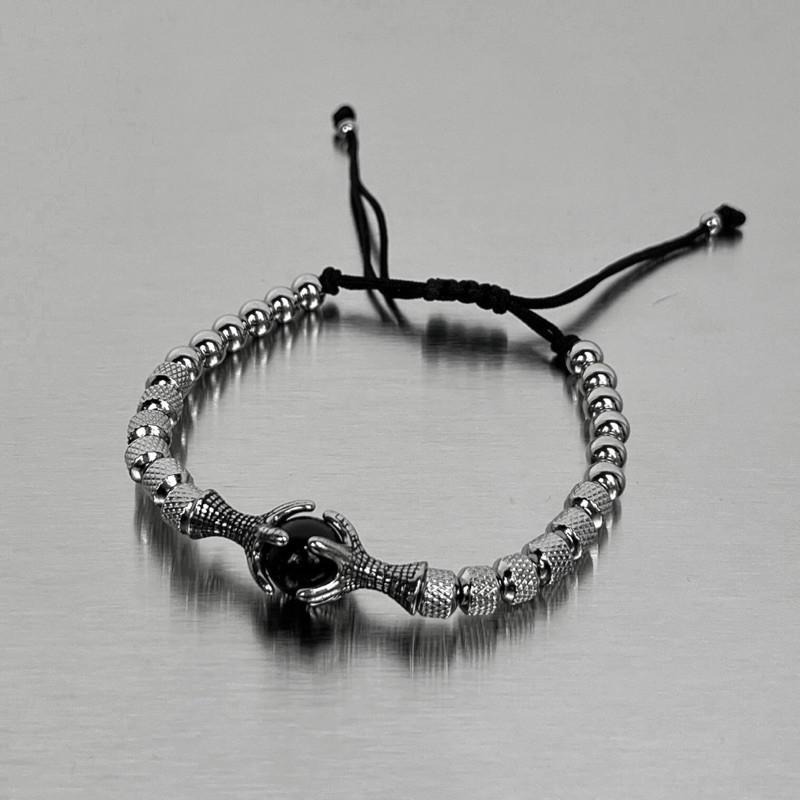 現貨 實拍影片 幻龍神話 龍爪 串珠 手鍊 男 特殊 轉珠 銀珠 抽繩 手串 SW045-細節圖4