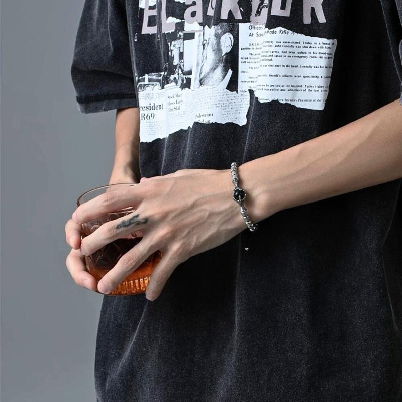 現貨 實拍影片 幻龍神話 龍爪 串珠 手鍊 男 特殊 轉珠 銀珠 抽繩 手串 SW045-細節圖7