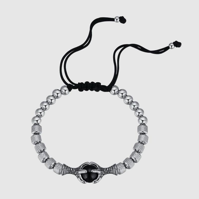 現貨 實拍影片 幻龍神話 龍爪 串珠 手鍊 男 特殊 轉珠 銀珠 抽繩 手串 SW045-細節圖8