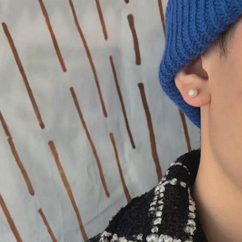 現貨 實拍 3size 雙頭珍珠耳釘 鎖珠 耳環 螺絲 男 GD 鈦鋼 耳骨釘-細節圖5