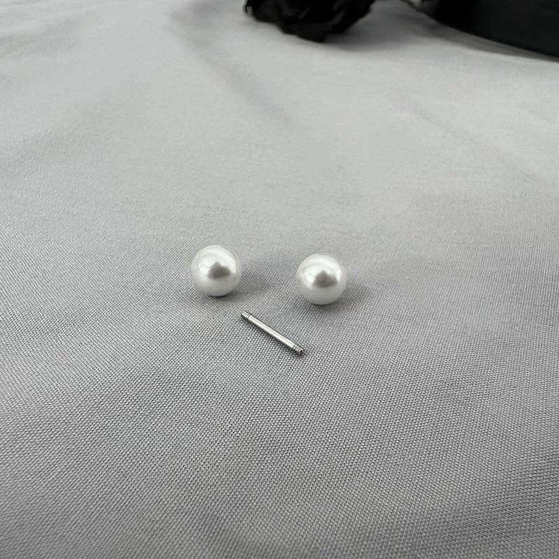 現貨 實拍 3size 雙頭珍珠耳釘 鎖珠 耳環 螺絲 男 GD 鈦鋼 耳骨釘-細節圖7
