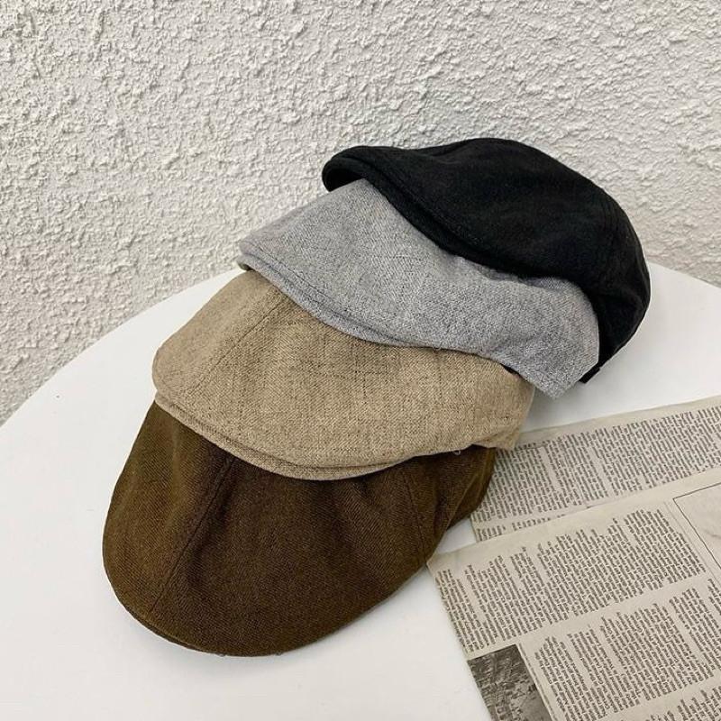 現貨 4色 修修臉 前進帽 復古帽子 男生帽子 夏天帽子 麻棉 畫家帽 報童帽 網紅款ins 明星款 時尚 帽子 小臉帽-細節圖2