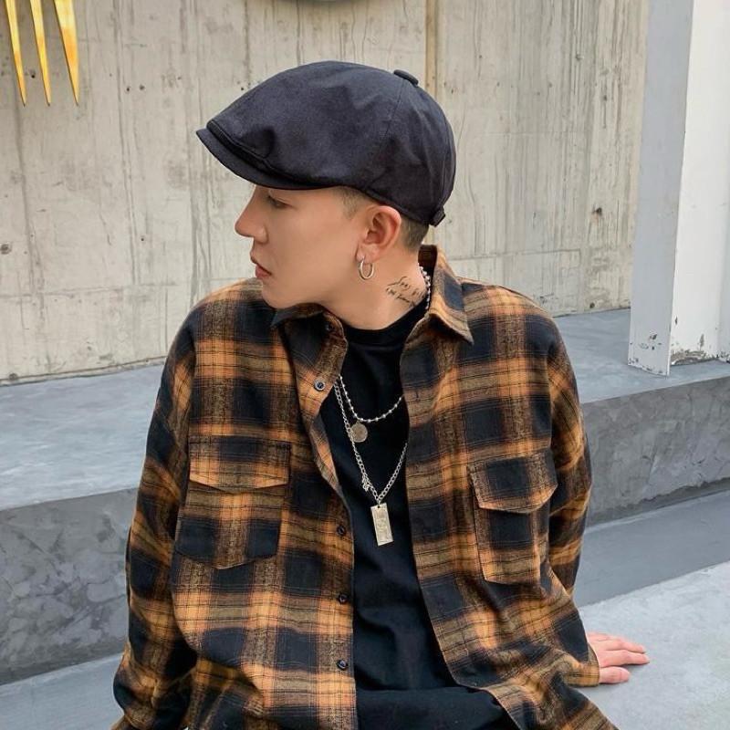 現貨 4色 修修臉 前進帽 復古帽子 男生帽子 夏天帽子 麻棉 畫家帽 報童帽 網紅款ins 明星款 時尚 帽子 小臉帽-細節圖4