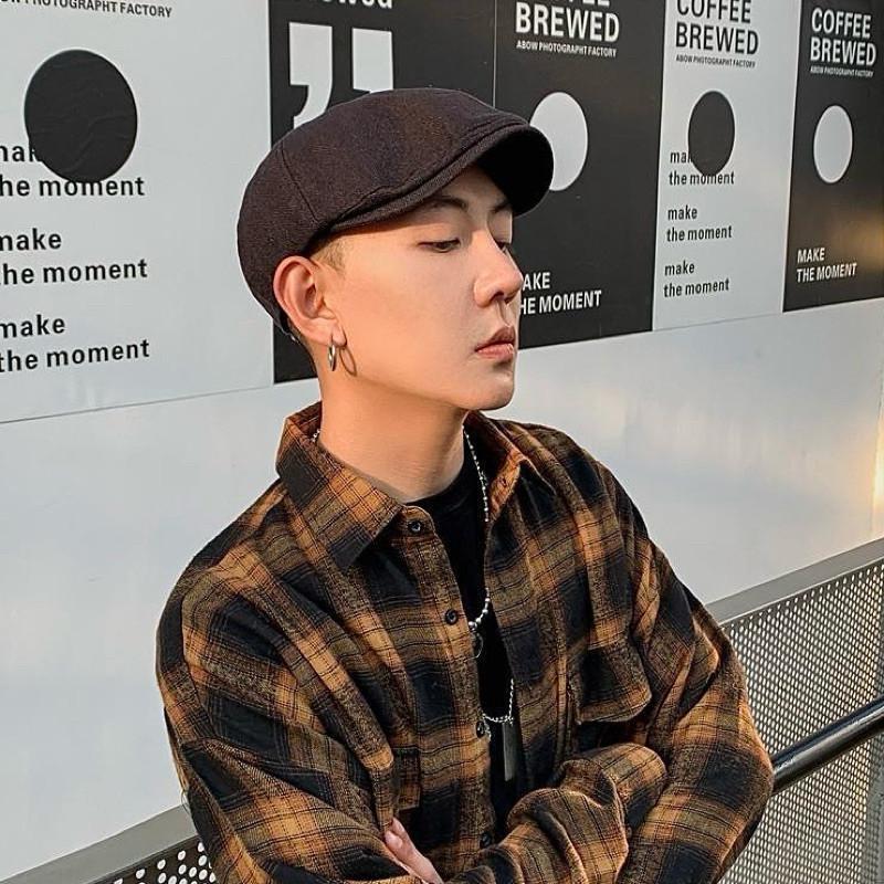 現貨 4色 修修臉 前進帽 復古帽子 男生帽子 夏天帽子 麻棉 畫家帽 報童帽 網紅款ins 明星款 時尚 帽子 小臉帽-細節圖5