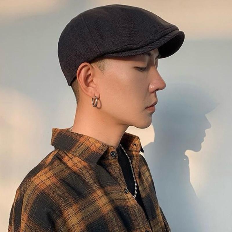 現貨 4色 修修臉 前進帽 復古帽子 男生帽子 夏天帽子 麻棉 畫家帽 報童帽 網紅款ins 明星款 時尚 帽子 小臉帽-細節圖8