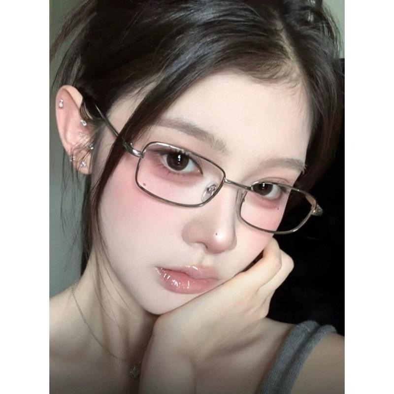 現貨 實拍3色  歐美復古長方框鏡框 造型鏡框 造型眼鏡無度數 潮流 嘻哈 個性 男 女 ins 金絲眼鏡 SG016-細節圖6