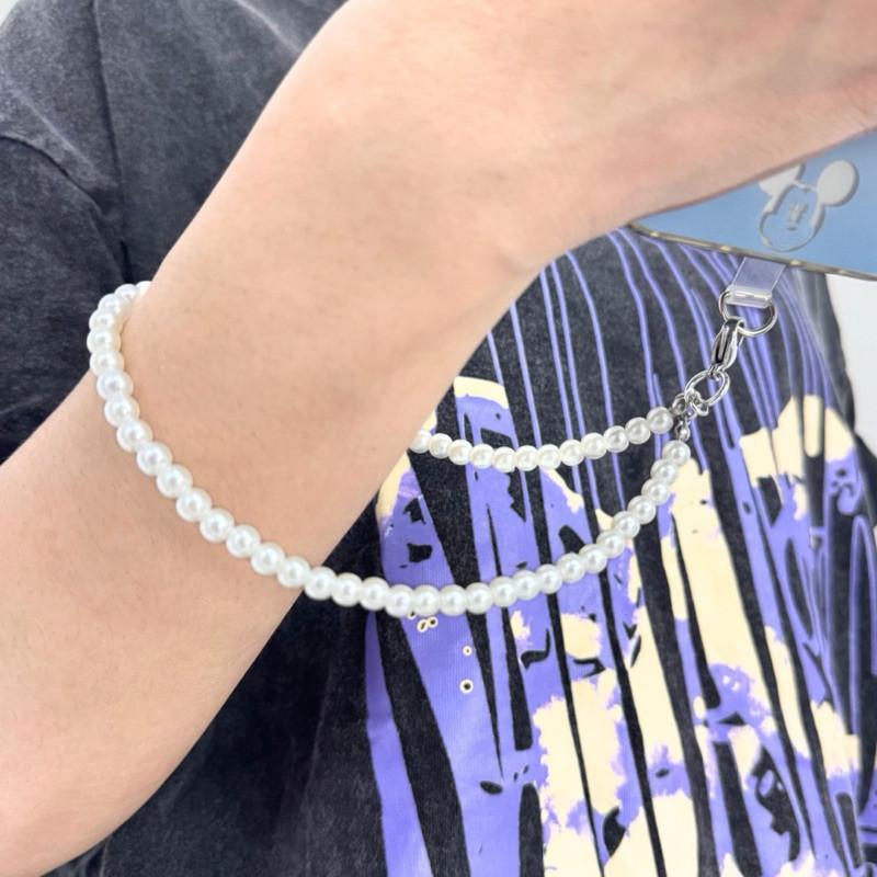 現貨實拍 珍珠手繩 腕繩 手機鏈 串珠 珍珠手機掛繩 珍珠鑰匙圈 珍珠手串 掛件 串珠鏈條 簡約 掛繩 吊繩 手機殼裝飾-細節圖5