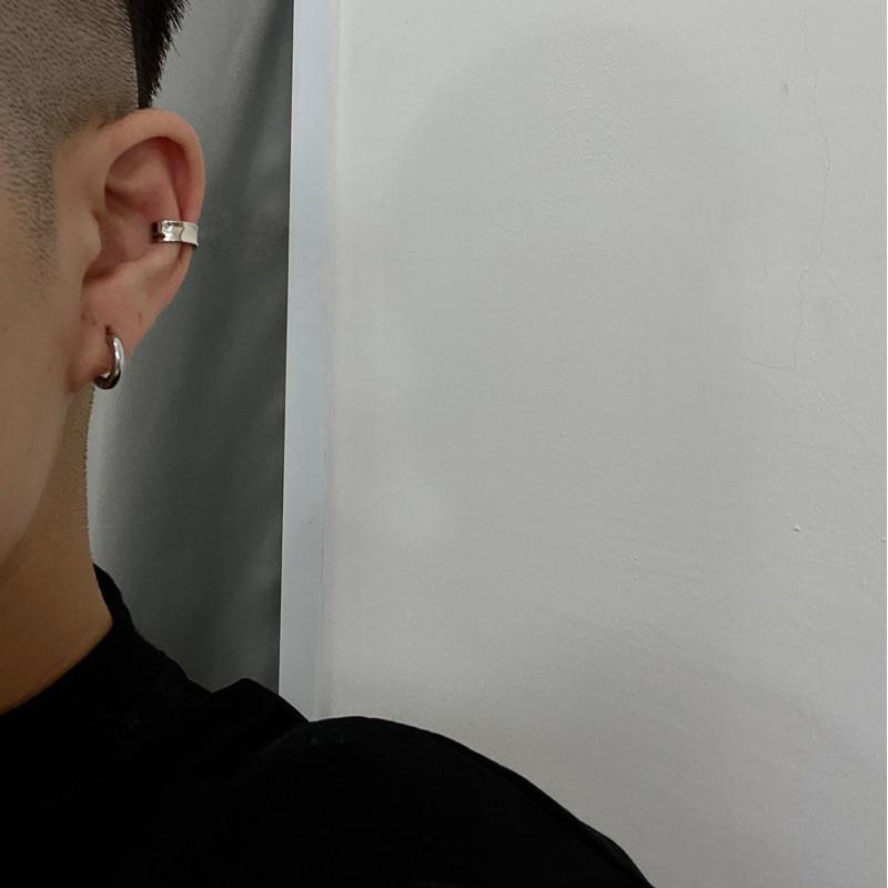 現貨實拍 韓國空運 內凹弧面 微皺 耳釦 耳夾 耳骨夾 無耳洞 純銀 s925-細節圖2