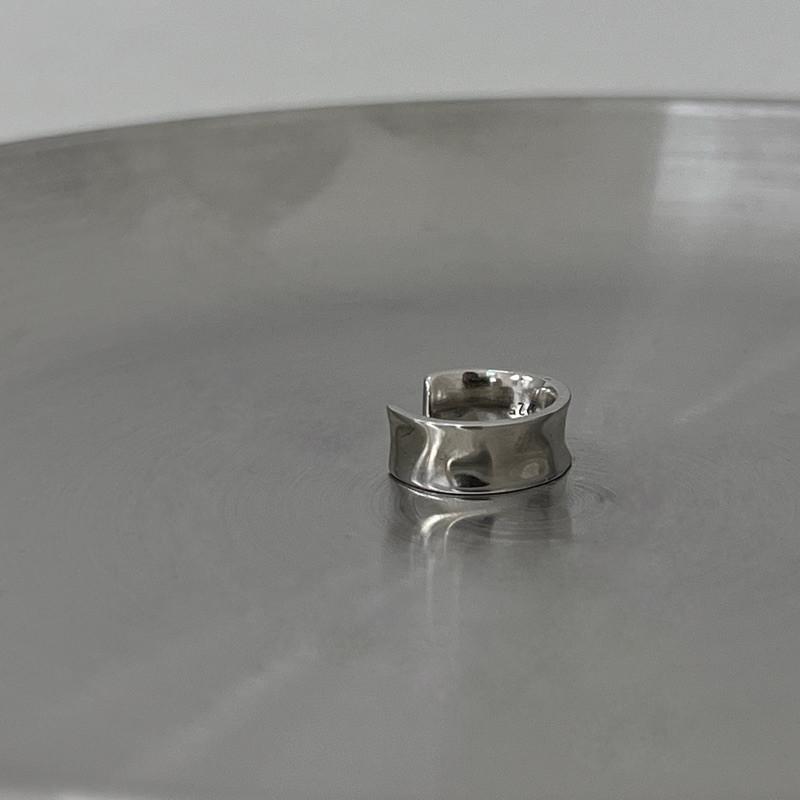 現貨實拍 韓國空運 內凹弧面 微皺 耳釦 耳夾 耳骨夾 無耳洞 純銀 s925-細節圖6