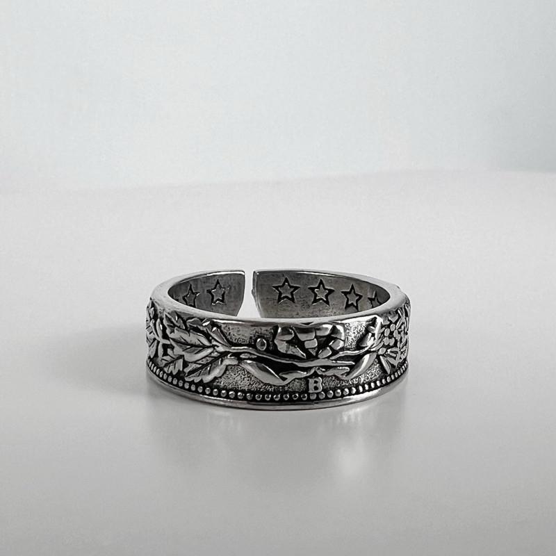 現貨 實拍 法郎硬幣戒 仿舊 戒指 男款 男戒 特殊 指環 硬幣-細節圖2