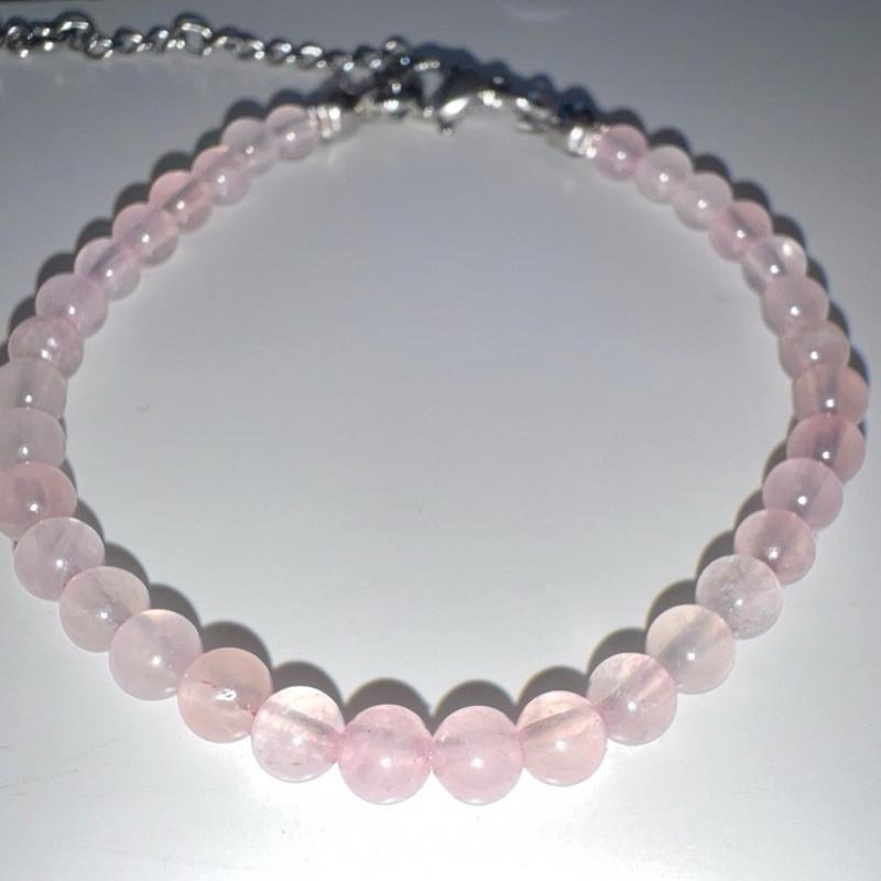 現貨實拍 粉晶手鏈 粉水晶 手串 手鍊 水晶手鏈 女生手鏈 禮物 可調鏈長  SW049-細節圖2