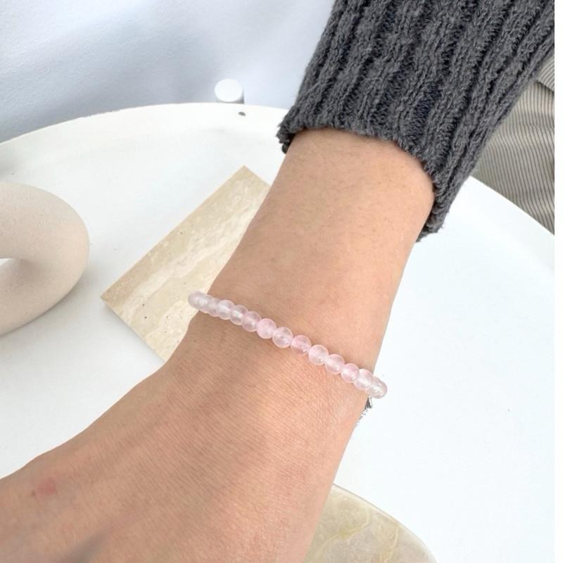 現貨實拍 粉晶手鏈 粉水晶 手串 手鍊 水晶手鏈 女生手鏈 禮物 可調鏈長  SW049-細節圖5