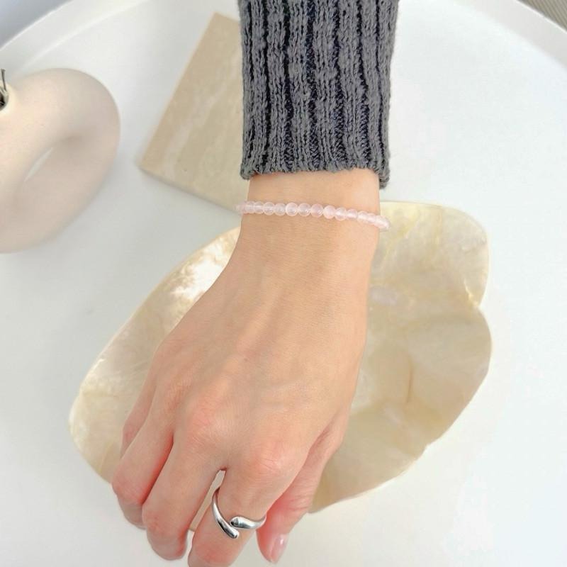 現貨實拍 粉晶手鏈 粉水晶 手串 手鍊 水晶手鏈 女生手鏈 禮物 可調鏈長  SW049-細節圖6