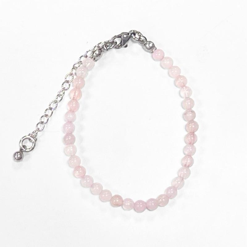 現貨實拍 粉晶手鏈 粉水晶 手串 手鍊 水晶手鏈 女生手鏈 禮物 可調鏈長  SW049-細節圖7