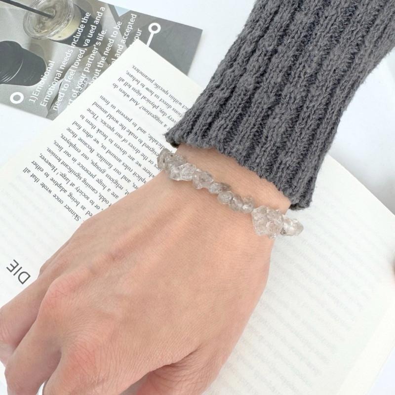 現貨實拍 閃靈鑽手鍊 閃靈手串 共生 原礦 礦石 水晶 油膽 尖頭閃靈鑽 高頻水晶 能量 晶柱 SW038-細節圖3