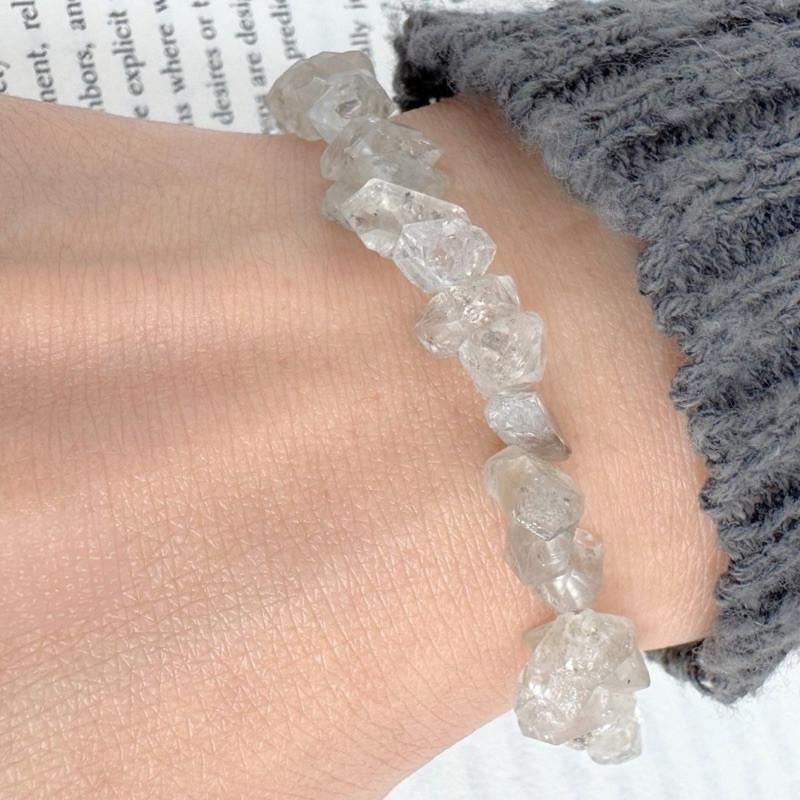 現貨實拍 閃靈鑽手鍊 閃靈手串 共生 原礦 礦石 水晶 油膽 尖頭閃靈鑽 高頻水晶 能量 晶柱 SW038-細節圖4