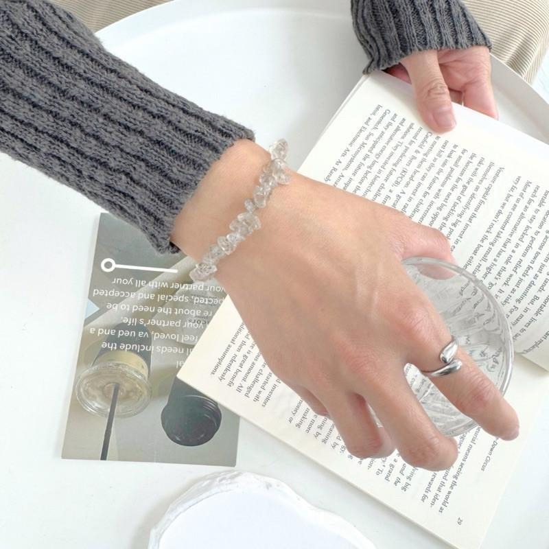 現貨實拍 閃靈鑽手鍊 閃靈手串 共生 原礦 礦石 水晶 油膽 尖頭閃靈鑽 高頻水晶 能量 晶柱 SW038-細節圖8