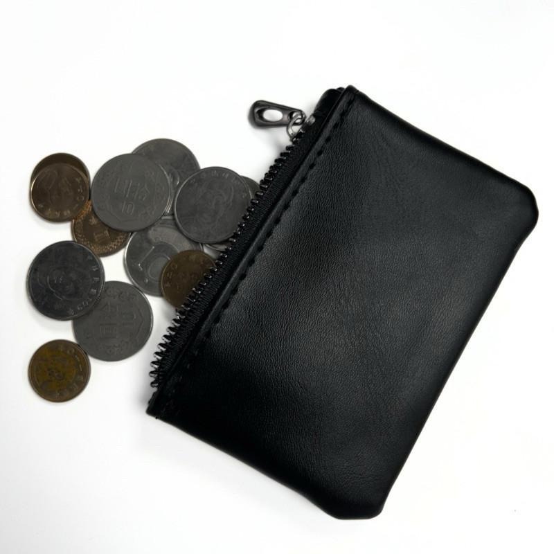 現貨實拍 皮革收納包 零錢包 鑰匙包 訂製款 男 皮包 耳機 小物包 黑色 素面 錢包 名片包 卡夾 SB020-細節圖2