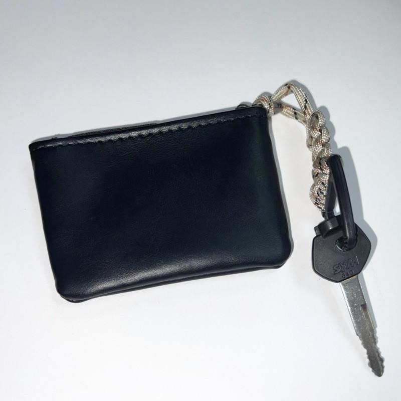 現貨實拍 皮革收納包 零錢包 鑰匙包 訂製款 男 皮包 耳機 小物包 黑色 素面 錢包 名片包 卡夾 SB020-細節圖5