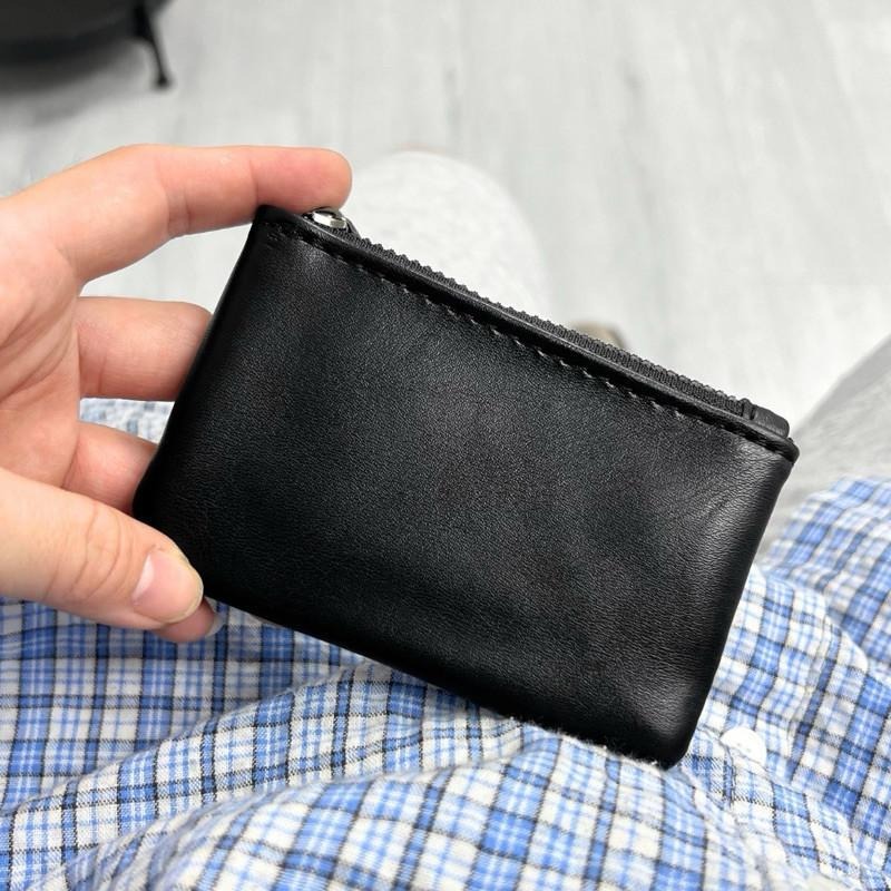 現貨實拍 皮革收納包 零錢包 鑰匙包 訂製款 男 皮包 耳機 小物包 黑色 素面 錢包 名片包 卡夾 SB020-細節圖7
