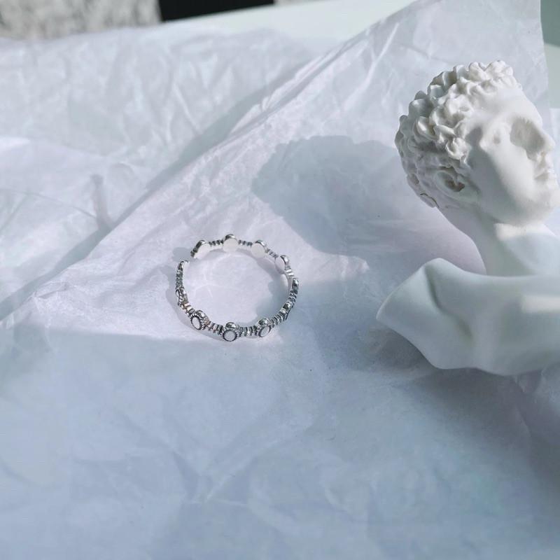 現貨 實拍 小橢圓復古戒指 純銀戒指 開口戒指 女生戒指 復古戒指 銀戒 S925-細節圖2