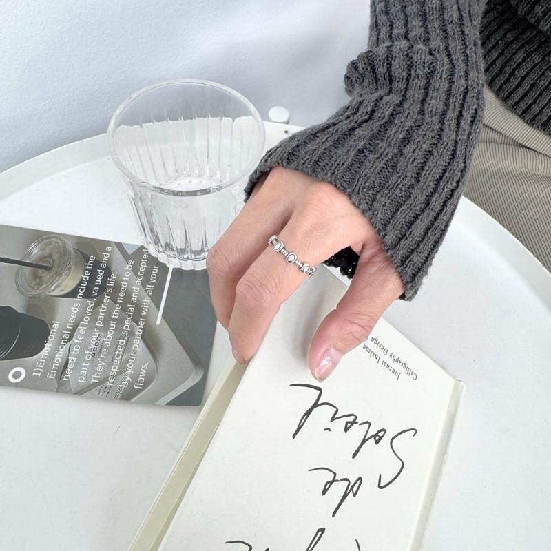 現貨 實拍 小橢圓復古戒指 純銀戒指 開口戒指 女生戒指 復古戒指 銀戒 S925-細節圖4