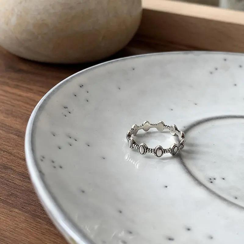 現貨 實拍 小橢圓復古戒指 純銀戒指 開口戒指 女生戒指 復古戒指 銀戒 S925-細節圖5