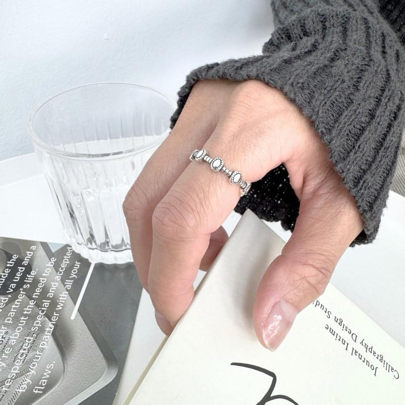 現貨 實拍 小橢圓復古戒指 純銀戒指 開口戒指 女生戒指 復古戒指 銀戒 S925-細節圖7